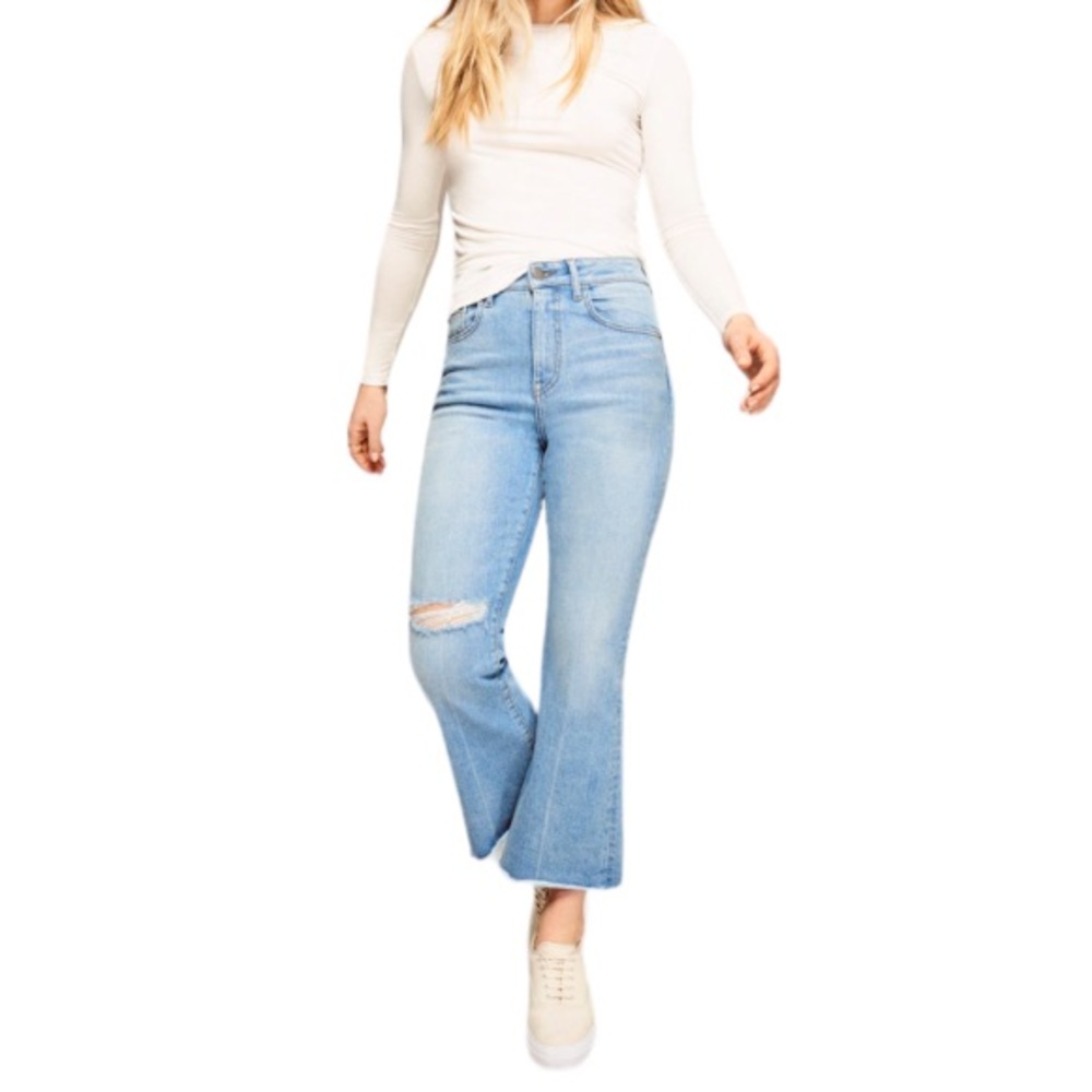 Warp + Weft PSP Palm Springs Bootcut Rio Blue Distressed Denim Jeans